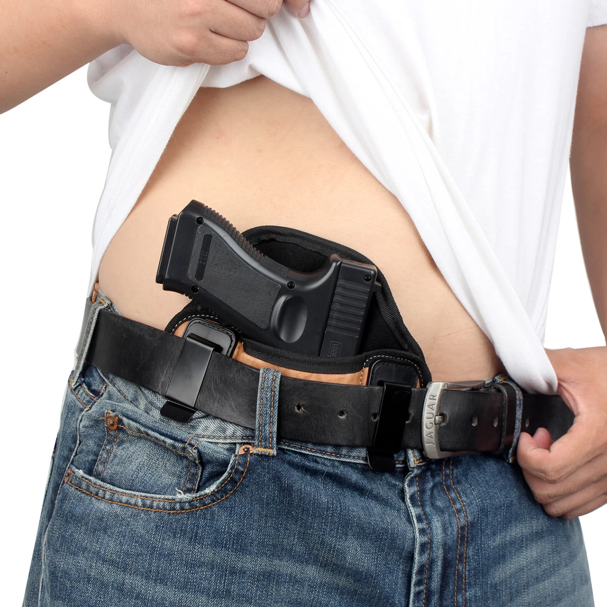 Gun Holster PU Leather Coldre Taurus Concealed Carry Holster Pancake Pistol Gun Bag for Gock 17 19 30 Sig Sauer P226 P250 P320
