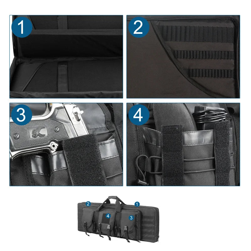 LQARMY 32 38 inch 81cm 97cm Rifle Bag Double Gun Case Backpack Airsoft Portable Bag Shooting Hunting Accessories