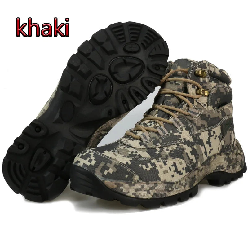Outdoor Camouflage Hunting Boots Men's Mountaineering Hiking Shoes Waterproof Non-slip Training Tactical Boots