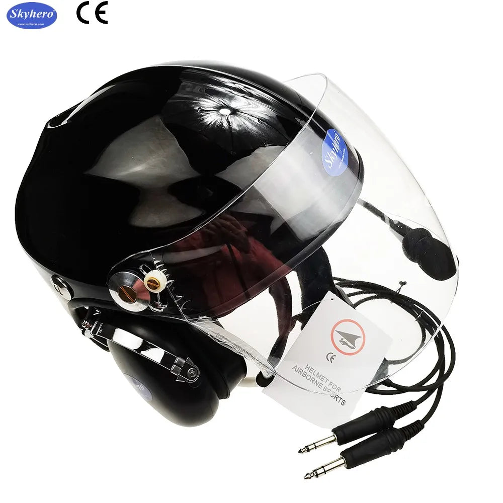 Standard Aircraft Pilot Helmet, Aviation Helmet, Fixed Wing Headset, Standard GA Dual Plug, EN966