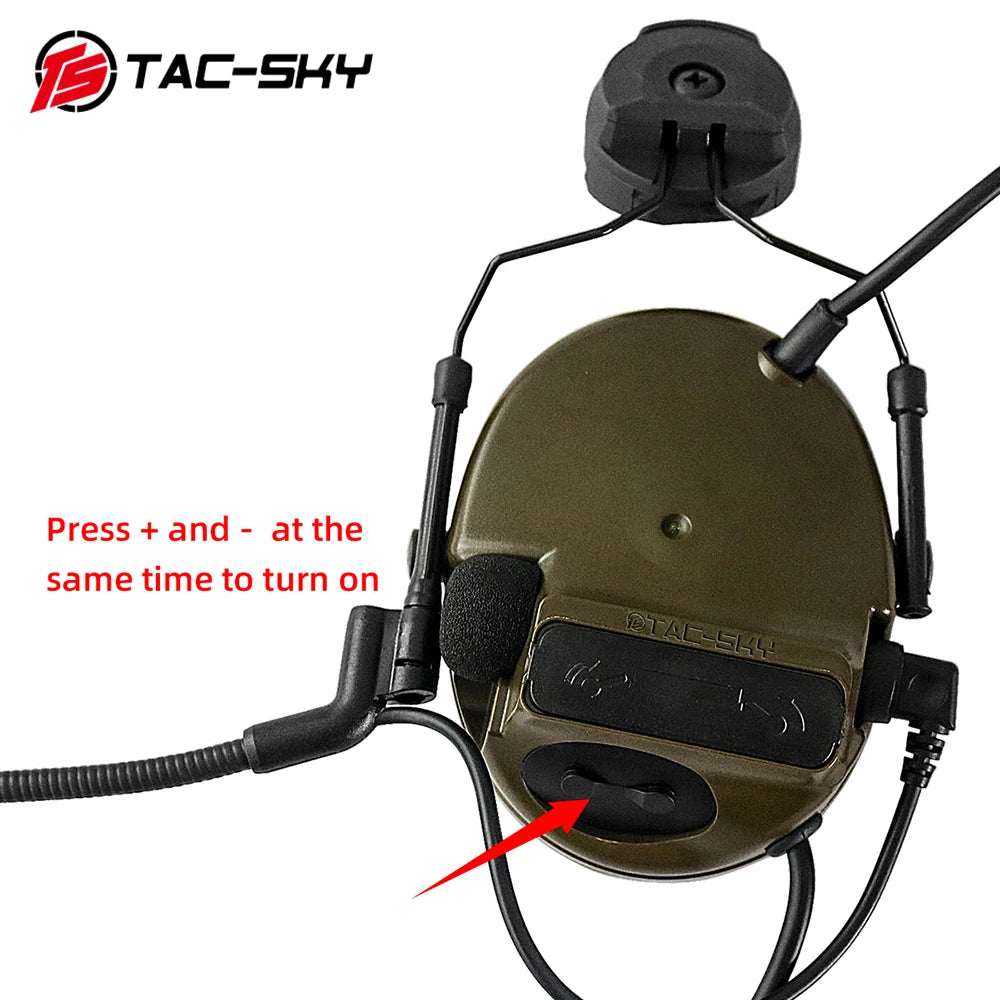COMTA TAC-SKY Comta Iii Helmet Fast Track Bracket Version Silicone Earmuffs Noise Reduction Pickup Tactical Headset