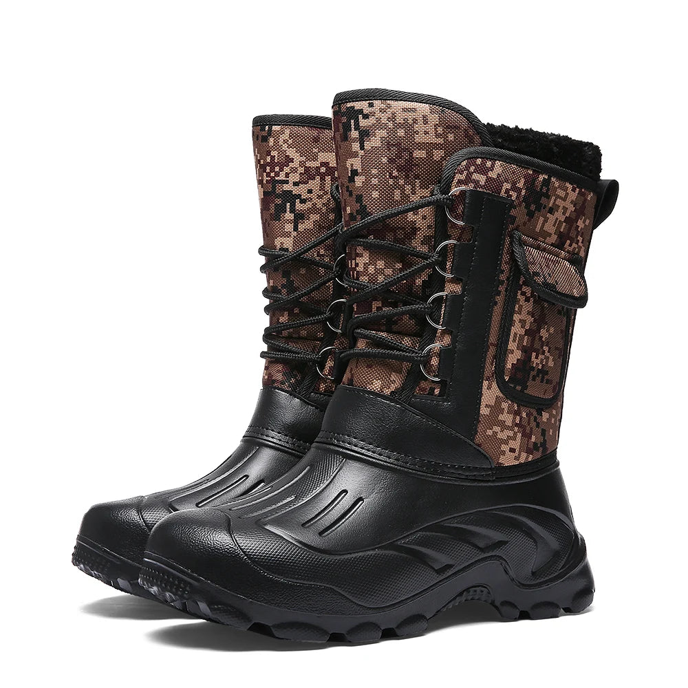 Men Winter Boots Warm Waterproof Sneakers 2025 Outdoor Activities Fishing Snow Work Boots Male Footwear Men Shoes Fishing Boots