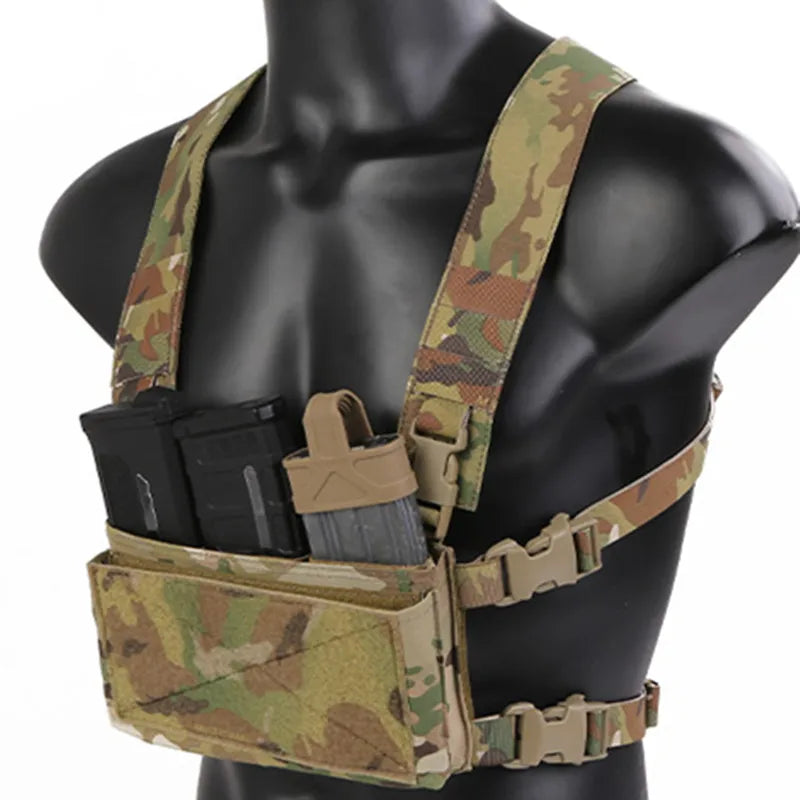 EMERSONG D3CRM Tactical Chest Rig X-Harness Kit with Back Chest Strap - Functional Paintball Combat Army Harness