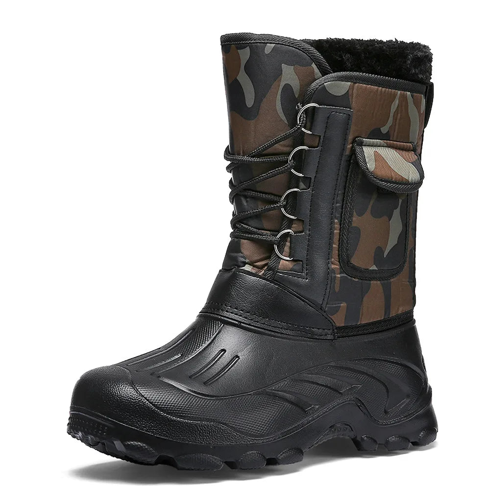 Men Winter Boots Warm Waterproof Sneakers 2025 Outdoor Activities Fishing Snow Work Boots Male Footwear Men Shoes Fishing Boots