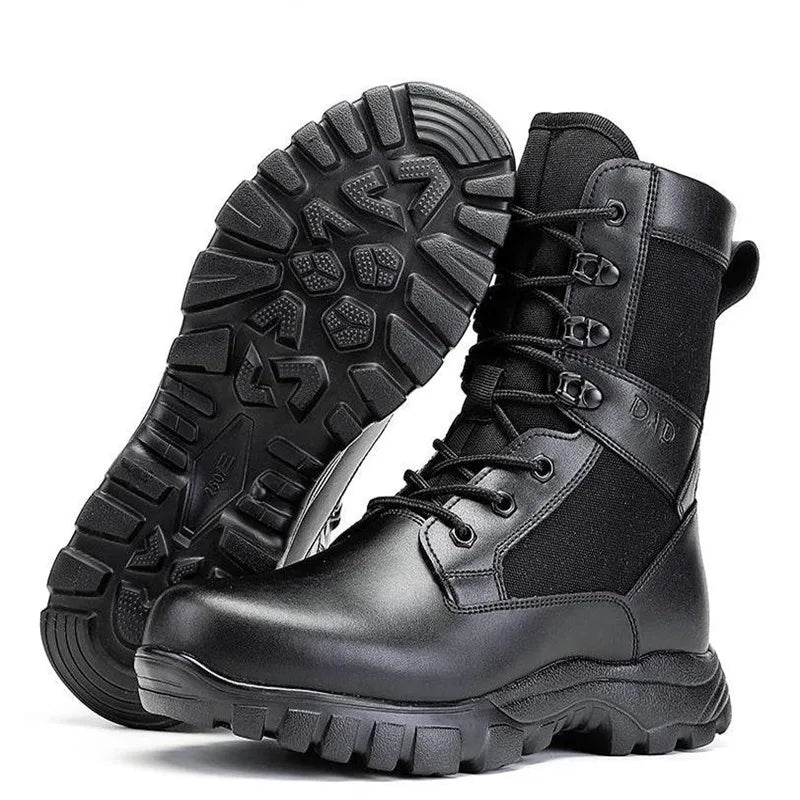 Mens Outdoor Boots Training Hiking Hunting Climbing Breathable Waterproof Desert High Shoes Punk Cowboy Boots