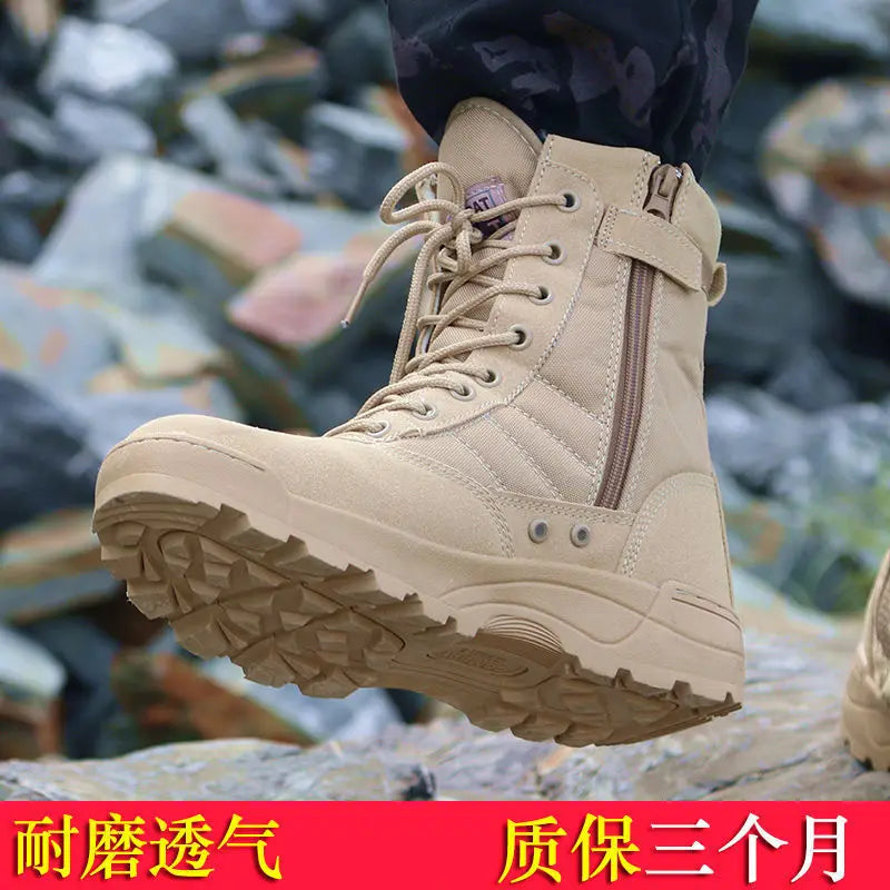 2026 Genuine Summer Tactical Army Fans High Help Desert Combat Boots Tactics SWAT Outdoor Men's Climbing Shoes