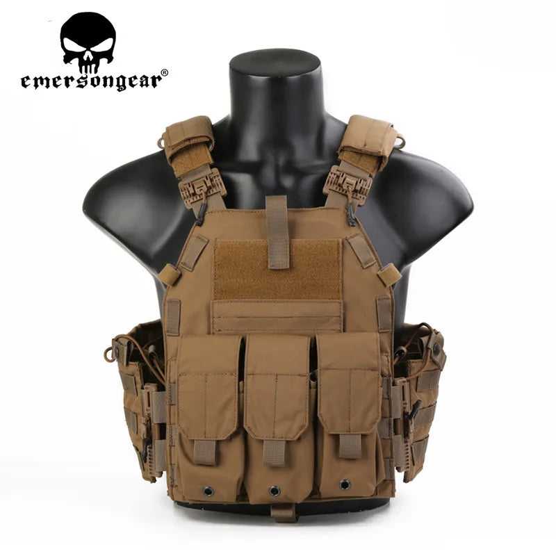 500D Nylon Fabric Quick Releaseable 6094K Tactical Vest With Triple Magazine Pouch