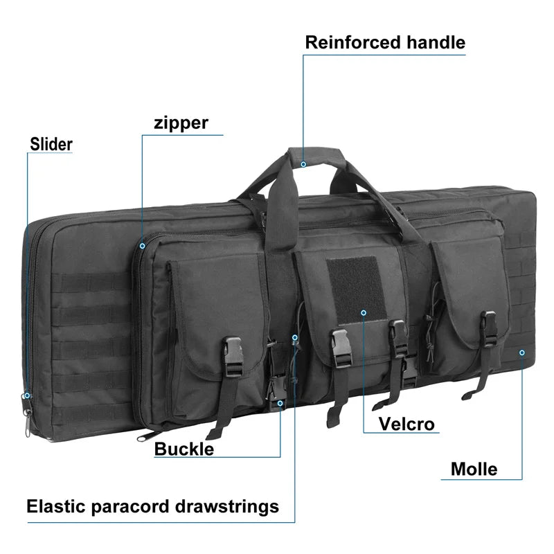 LQARMY 32 38 inch 81cm 97cm Rifle Bag Double Gun Case Backpack Airsoft Portable Bag Shooting Hunting Accessories