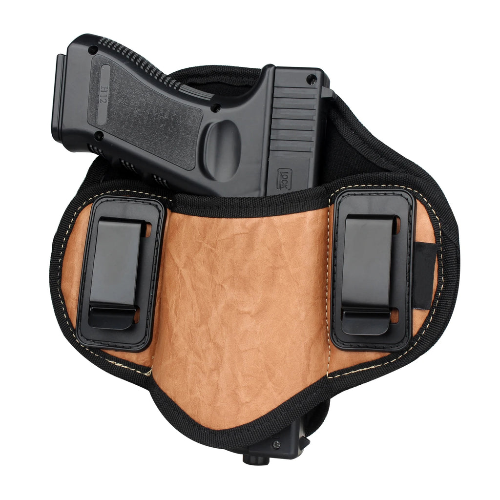 Gun Holster PU Leather Coldre Taurus Concealed Carry Holster Pancake Pistol Gun Bag for Gock 17 19 30 Sig Sauer P226 P250 P320