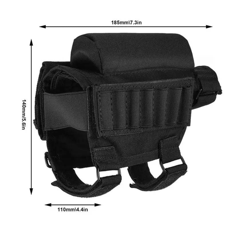Rifle Stock Butt Bag Tactical Pouches Multifunctional Magazine Pouch for Ammo Storage Reload Suppressor Shotgun Shell Holder