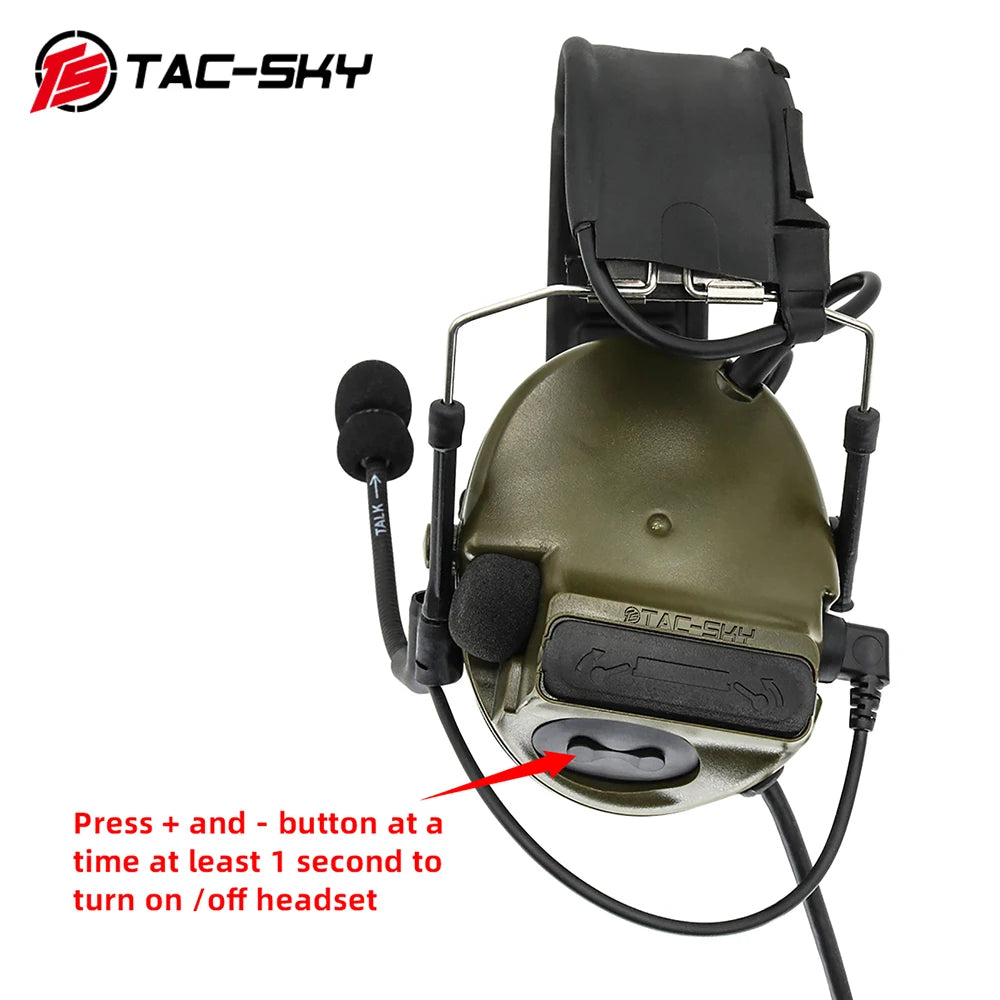 TAC-SKY COMTA New Detachable Headband Silicone Earmuffs Military Noise Reduction Tactical Headphones Comta Iii / C3 Headset