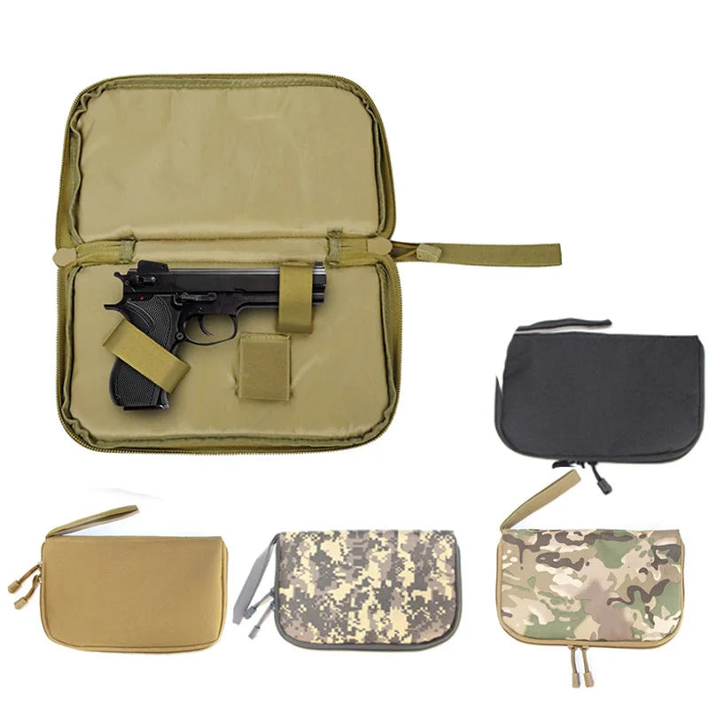 Tactical Pistol Bag Case for GL 17 19 Betta M9 Universal Gun Bag Holster with Magazine Holder Shockproof Padded Protector