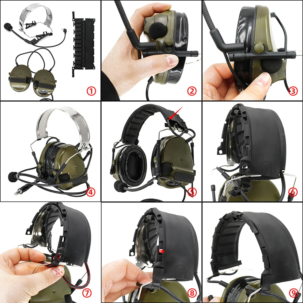 TAC-SKY COMTA New Detachable Headband Silicone Earmuffs Military Noise Reduction Tactical Headphones Comta Iii / C3 Headset