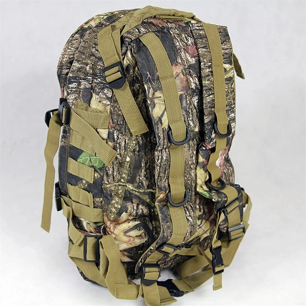 Waterproof Bionic Camouflage Hunting Fishing Backpack Wear Resistant Oxford Fabric 40L Multi-Functional Double Shoulder Bag