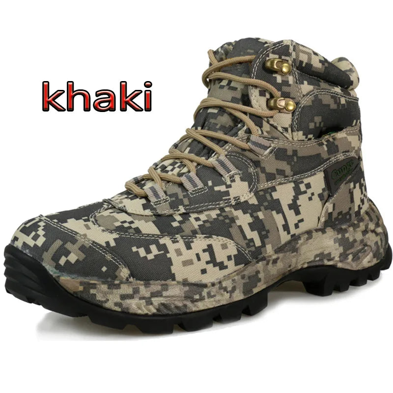 Outdoor Camouflage Hunting Boots Men's Mountaineering Hiking Shoes Waterproof Non-slip Training Tactical Boots