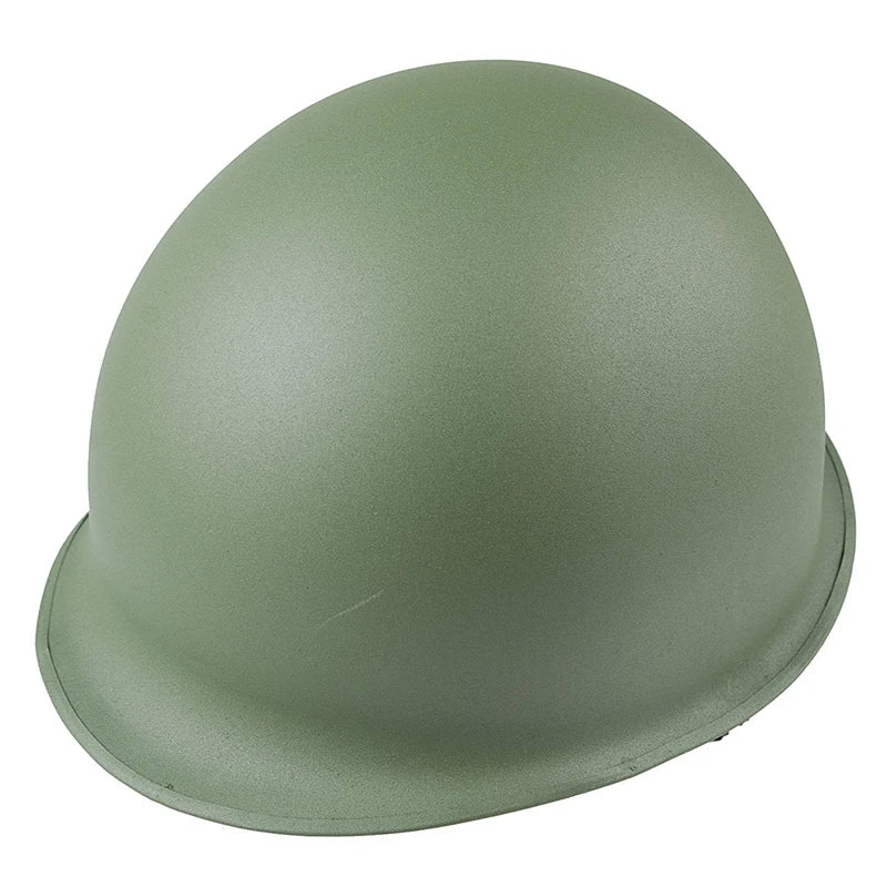 Tactical M1 Helmet Durable Heavy Duty Helmet Adjustable with Net Canvas Green Steel Helmet Paintball Equipment Field