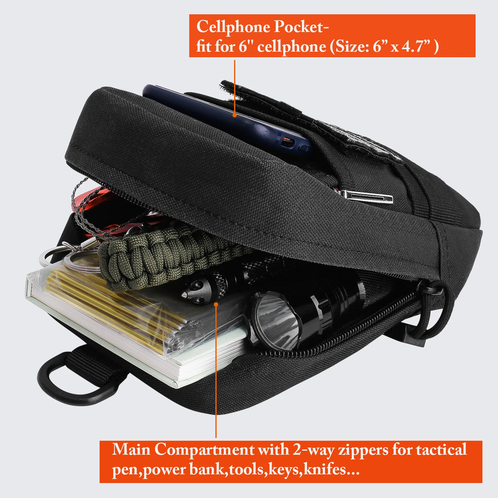1000D Tactical Molle Pouch EDC Utility Bag for Waist Belt Backpack Outdoor Waist Pack Hunting Magazine Accessory Bag