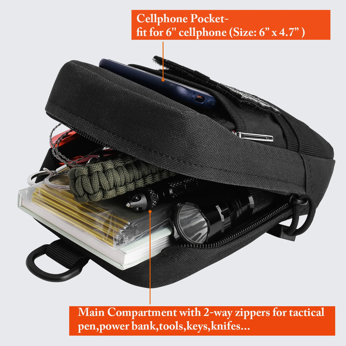 1000D Tactical Molle Pouch EDC Utility Bag for Waist Belt Backpack Outdoor Waist Pack Hunting Magazine Accessory Bag