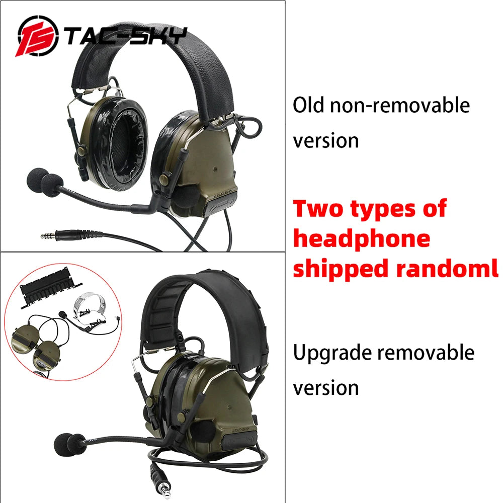 TAC-SKY COMTA New Detachable Headband Silicone Earmuffs Military Noise Reduction Tactical Headphones Comta Iii / C3 Headset