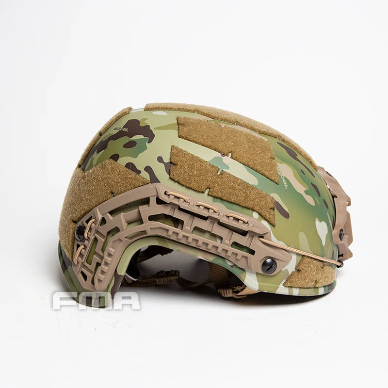 Tactical Caiman Ballistic Helmet with Cuttlefish Wilcox L4, Aviation Aluminum CNC Core Frame, NVG Shroud Rail, Space Hunting