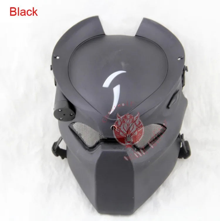 Aline Predator Hunter Helmet with Infrared Light, Tactical Airsoft Mask, Movie Prop helmets, Halloween and Easter Party