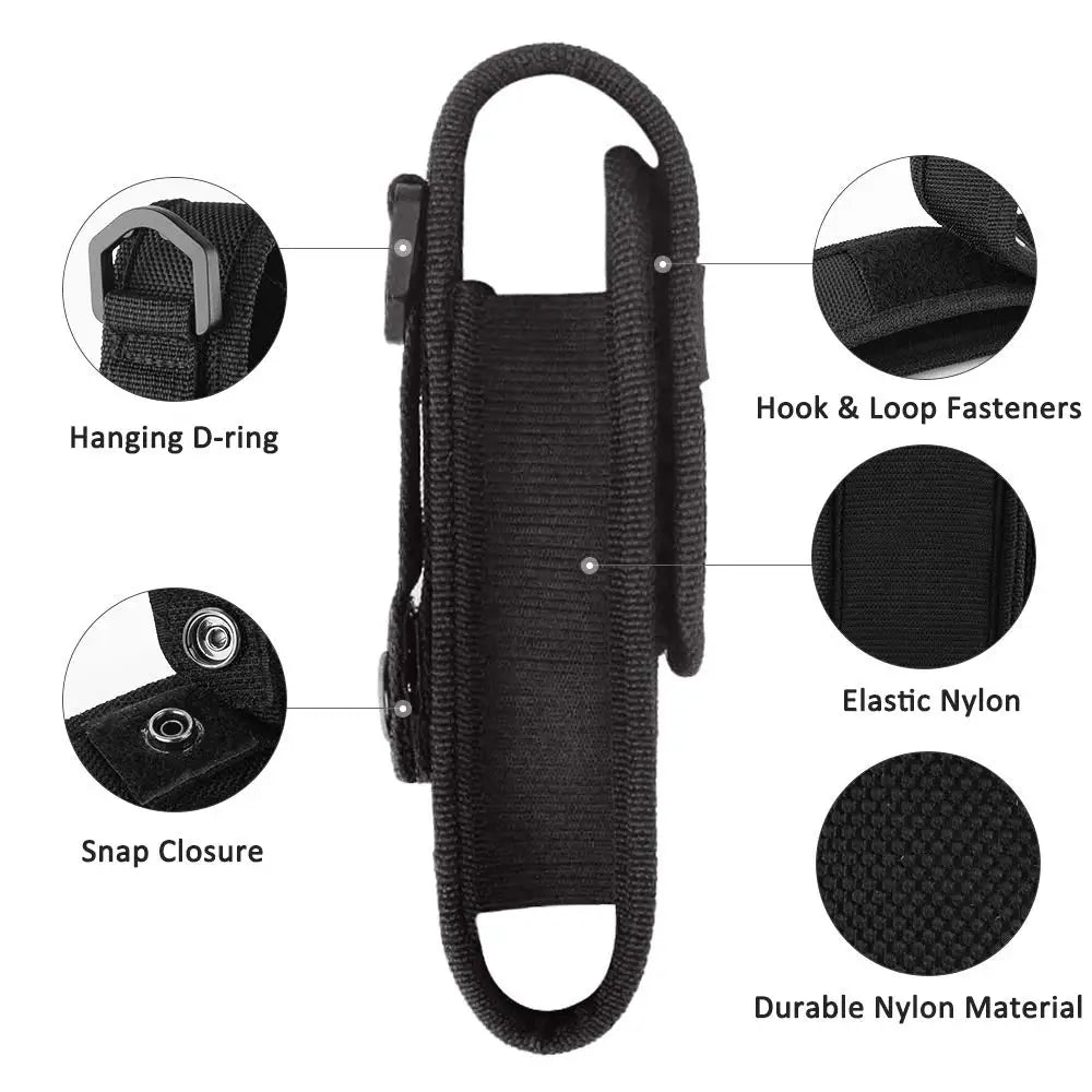 5"-8" Tactical Flashlight Case Belt Pouch XTAR T220 Fenix Flashlight Pouch Molle LED Torch Holder Flash Light Holster Waist Pack