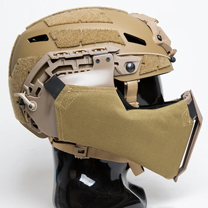 Mandible Tactical Guide Rail Connection Half Face Mask for OC Highcut Helmet