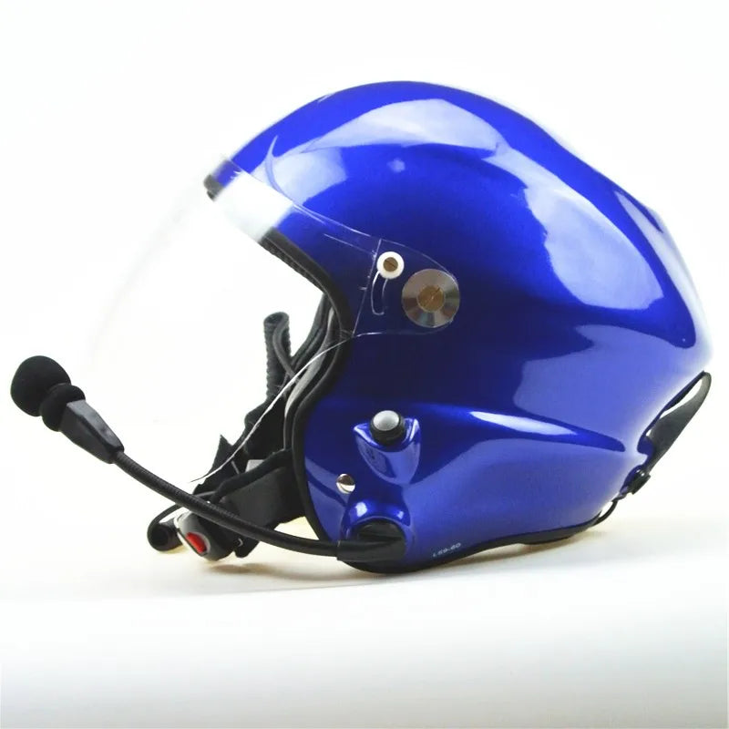 Noise cancelling paramotor helmet with full headset two side PTT control CE EN966 standard