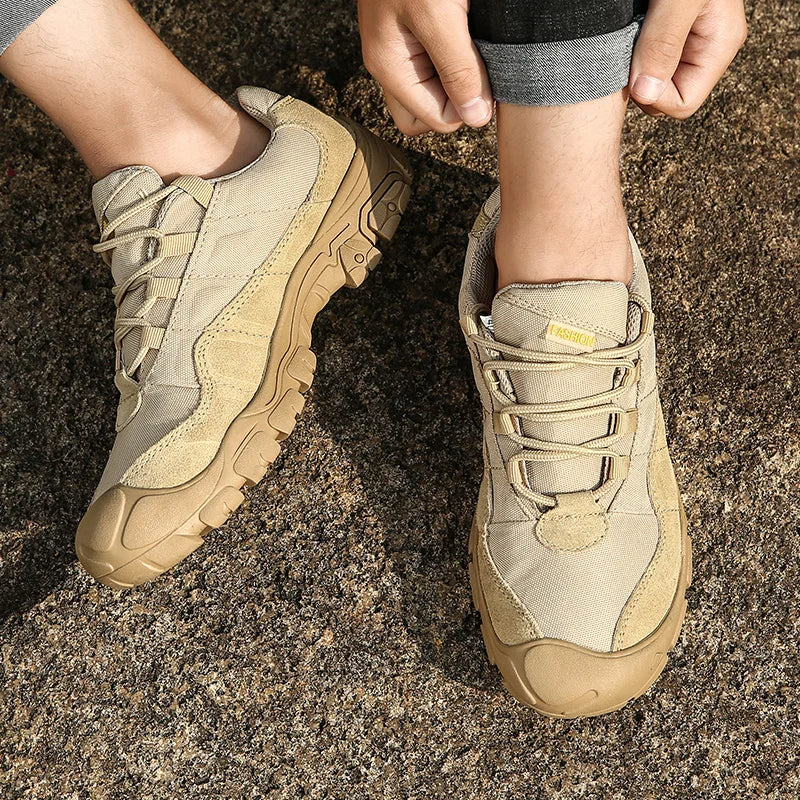 Outdoor Men Hiking Shoes Waterproof Breathable Tactical Combat Army Boots Desert Training Sneakers Anti-Slip Trekking Shoes