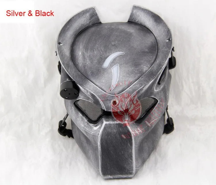 Aline Predator Hunter Helmet with Infrared Light, Tactical Airsoft Mask, Movie Prop helmets, Halloween and Easter Party