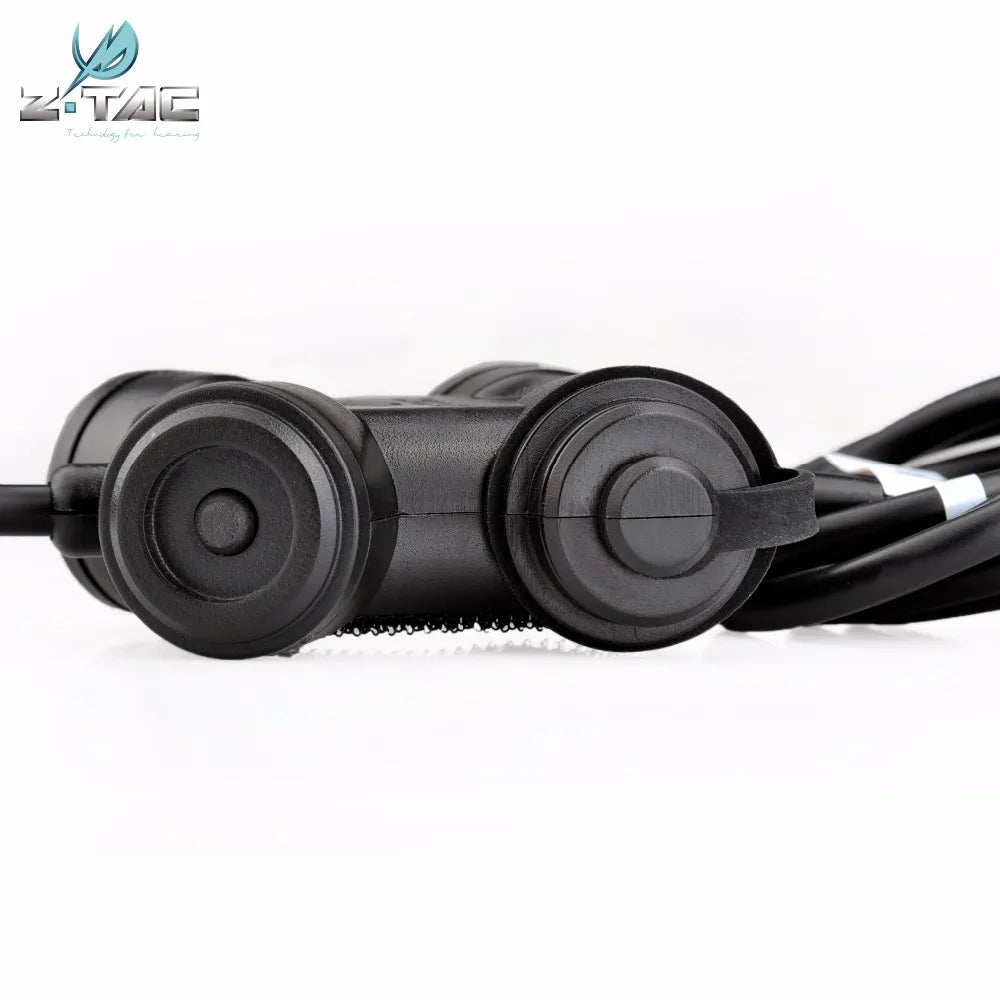 Z-TAC Tactical PTT Button for Kenwood Motorola Walkie Talkie Radio Headset Adapter Airsoft Hunting Outdoor Accessory Cable Kit