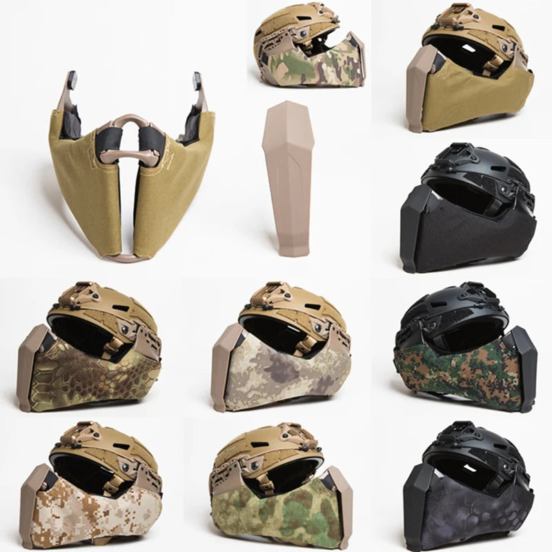Mandible Tactical Guide Rail Connection Half Face Mask for OC Highcut Helmet
