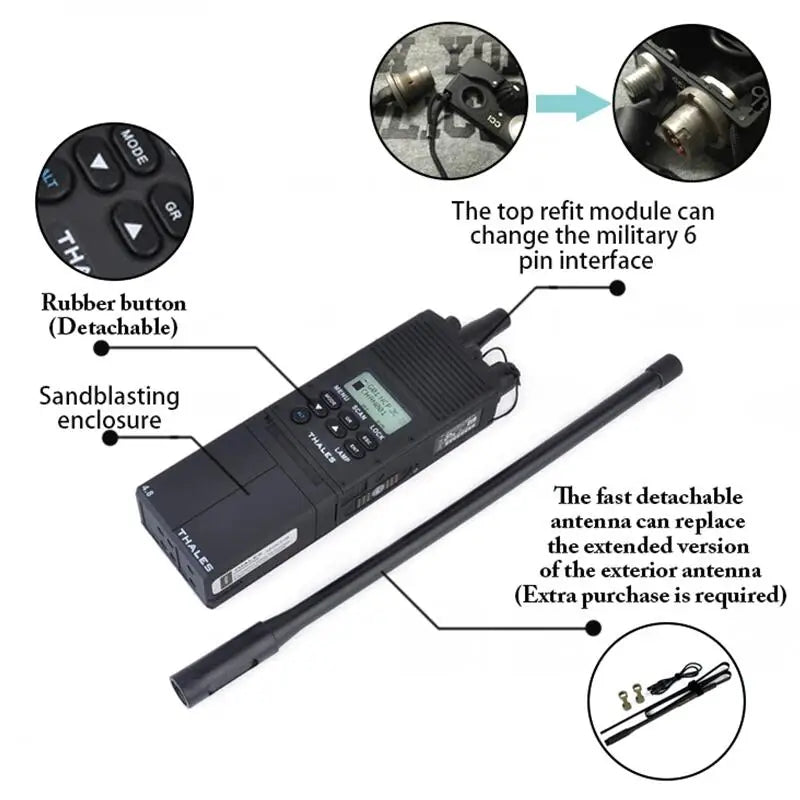 Z-Tactical AN/PRC-148 Multiband Inter/Intra Team Radio Case (MBITR) Z022 for Wargame Cosplay Paintball Military Dummy Black
