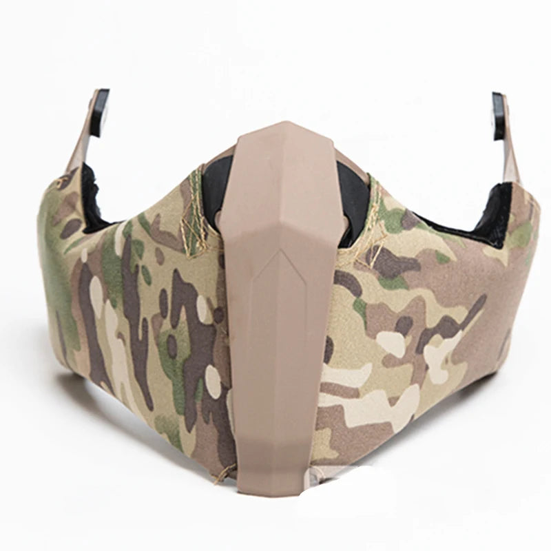 Mandible Tactical Guide Rail Connection Half Face Mask for OC Highcut Helmet