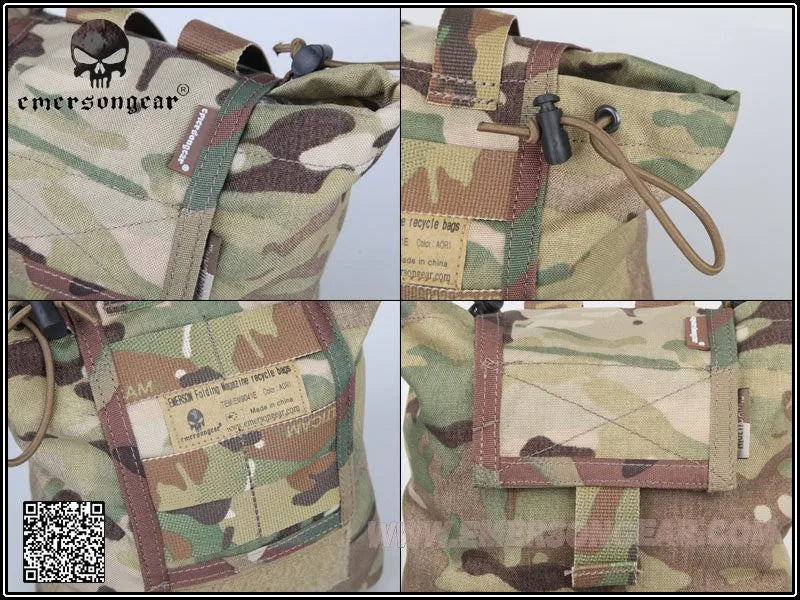 New EMERSON Large Capacity Waist Molle  Tactical Airsoft Paintball Hunting Folding Mag Recovery Dump Pouch Hunting Bags