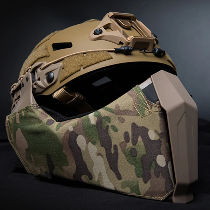 Mandible Tactical Guide Rail Connection Half Face Mask for OC Highcut Helmet