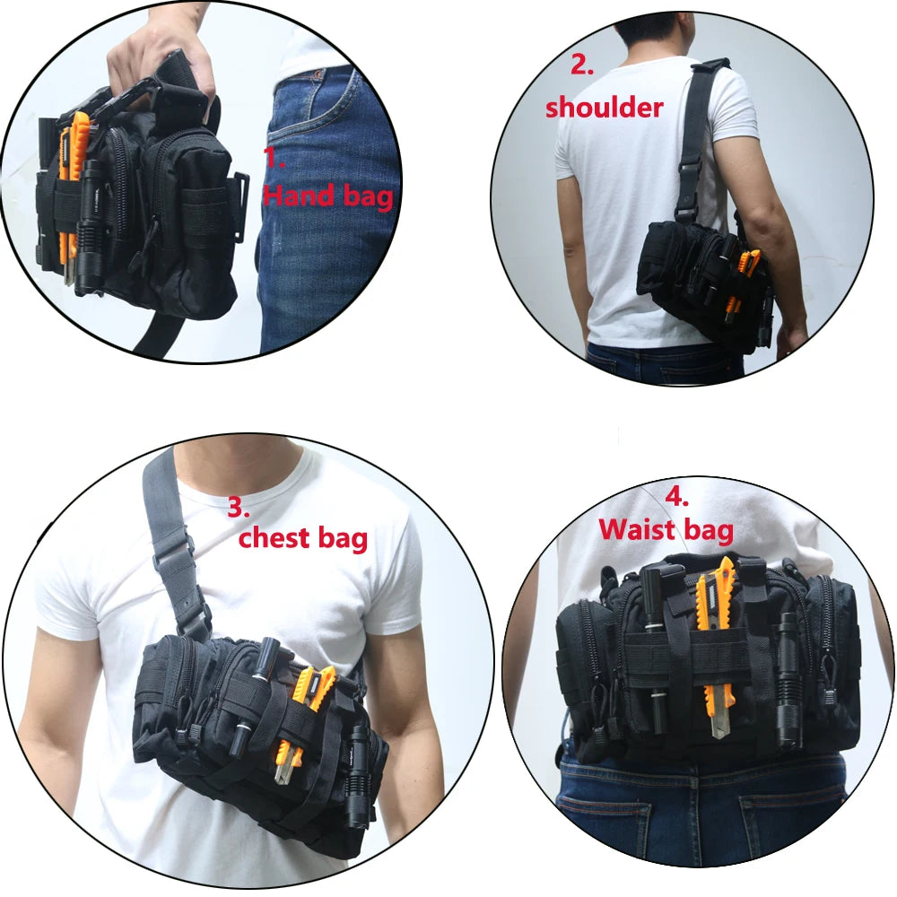 TAK YIYING  MOLLE Hunting Waist Bag Pack Utility Bag Heavy Duty with Shoulder Strap