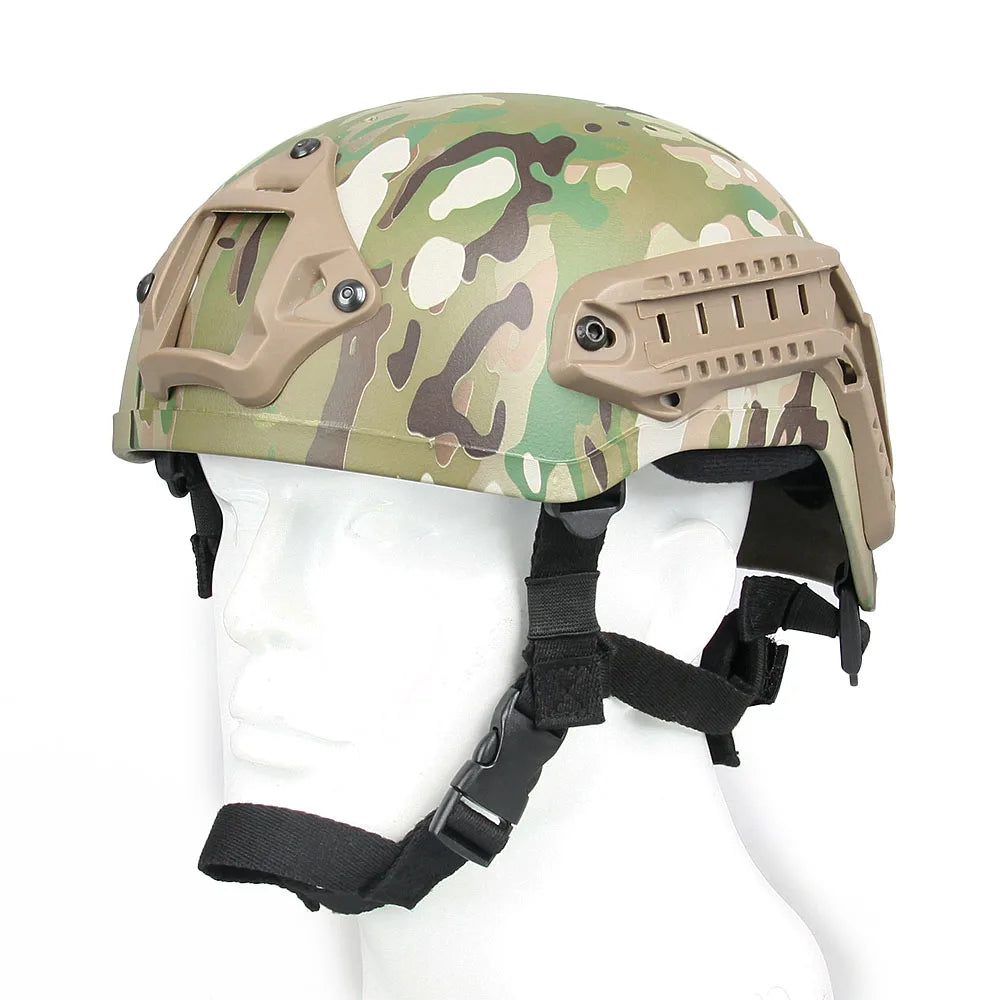 Tactical Airsoft Helmet With NVG Night Vision Mount And Side Rail Army Helmet For Outdoor Hunting Paintball Accessory PP9-0019