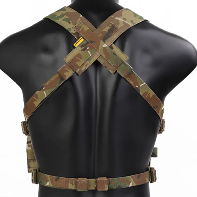 EMERSONG D3CRM Tactical Chest Rig X-Harness Kit with Back Chest Strap - Functional Paintball Combat Army Harness
