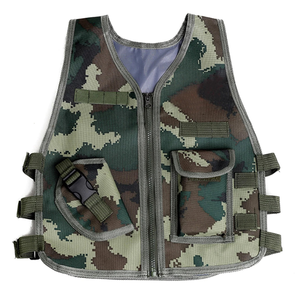 Children Level 3 Tactical Vest CS Protective Vest for Teens Outdoor Hunting Combat Accessories for Nerf Event Summer