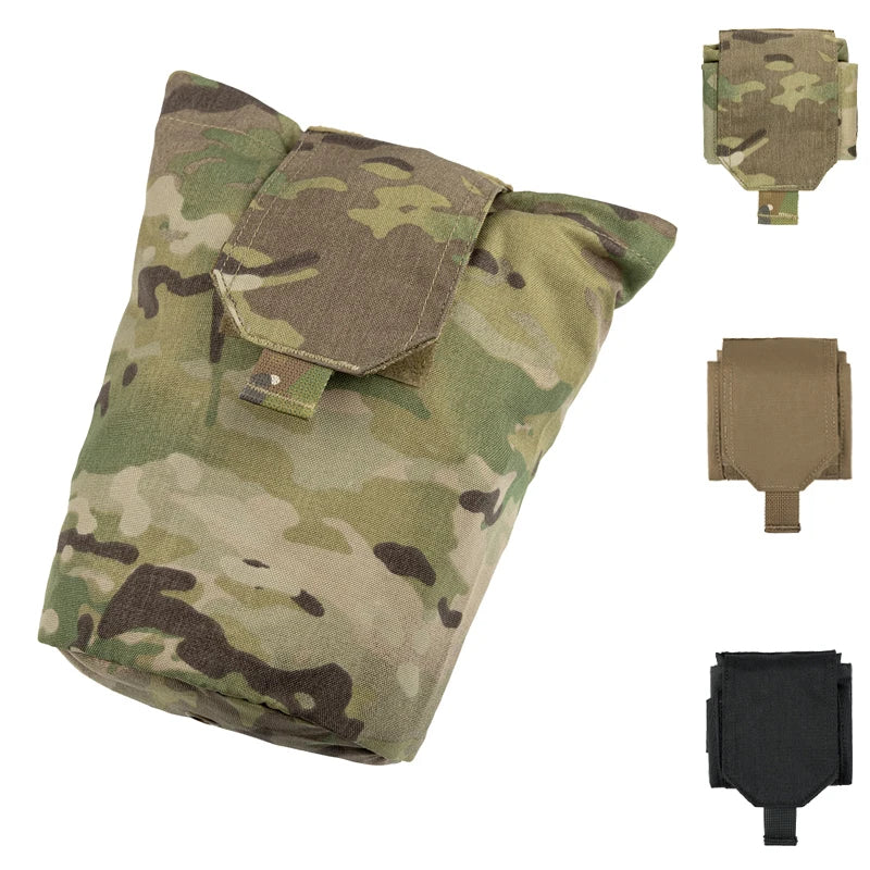 Tactical Pouch Airsoft Molle Drop Dump Pouch Outdoor Hunting Storage Recycling Foldable Magazine Bag Multicam