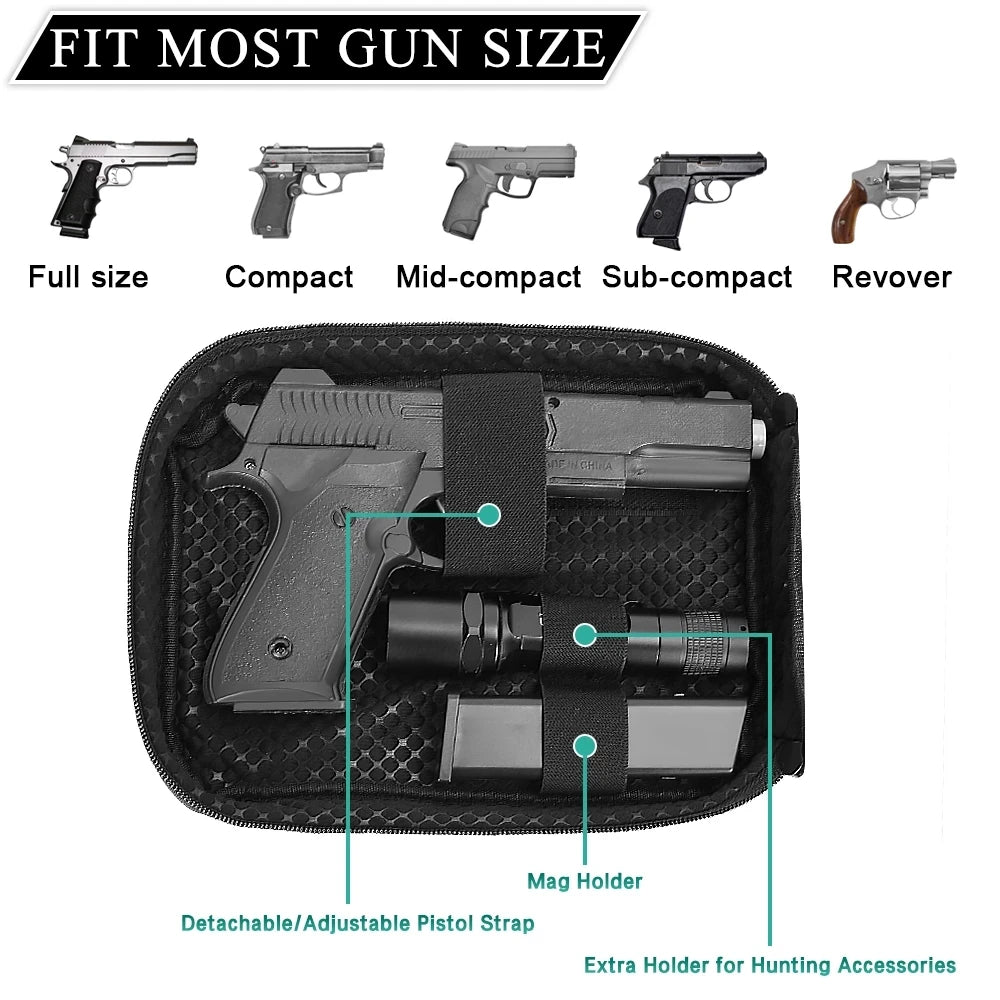 Tactical Concealed Gun Bag Pistol Pouch Holster Fanny Pack Waist Pocket Gun Carry Protection Case for Handgun with Belt Loop