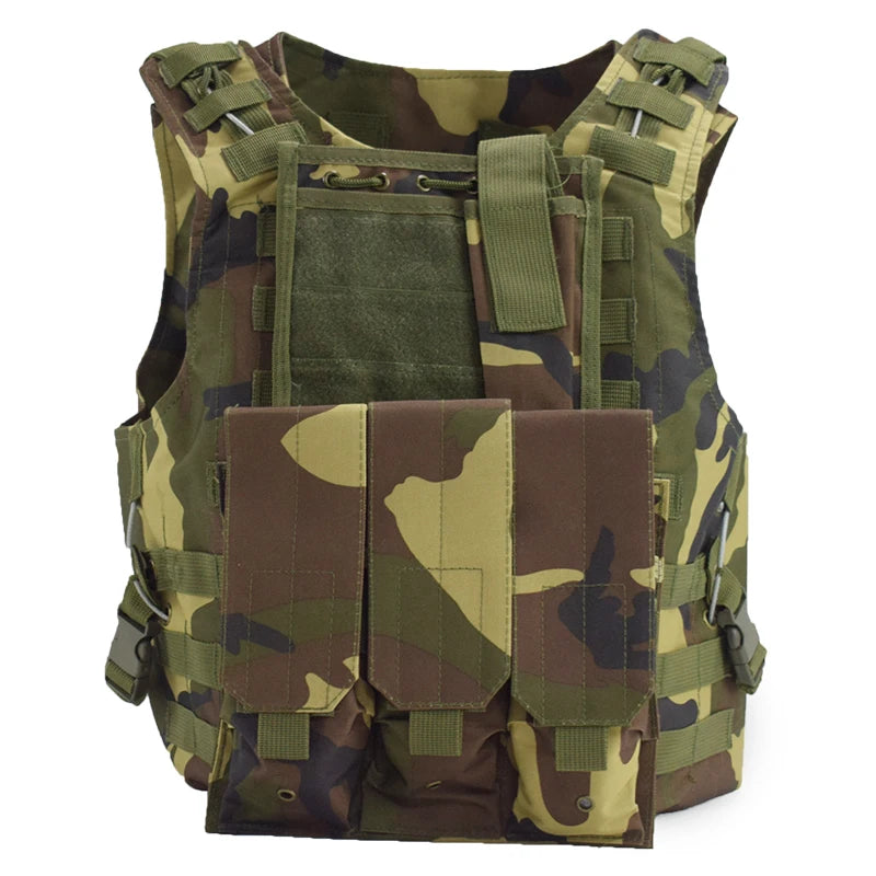 Tactical Camouflage Hunting Clothes Molle Plate Carrier Assault Vest Airsoft Gear Paintball CS Body Armor