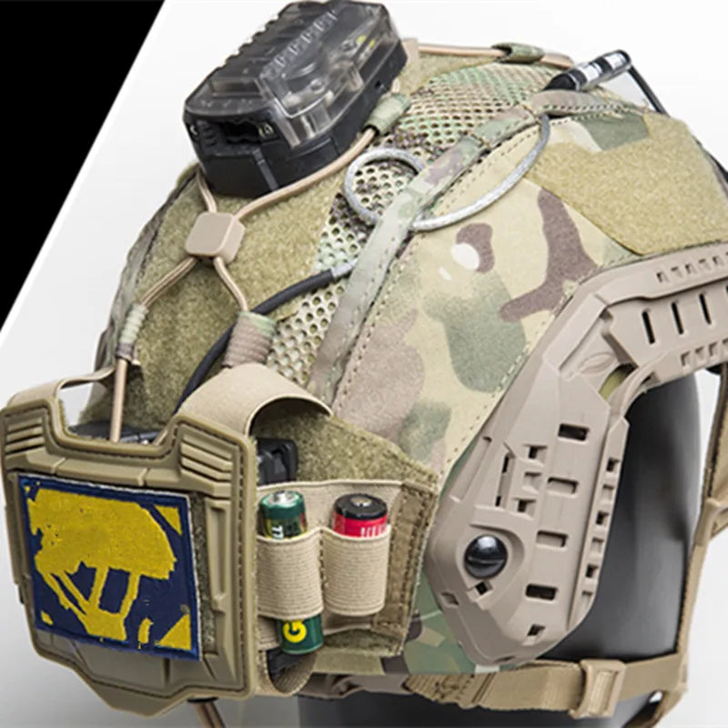 Tactical Maritime Helmet Cover Multifunctional Battery Holder Balanced Pouch Bag BK/DE/MC