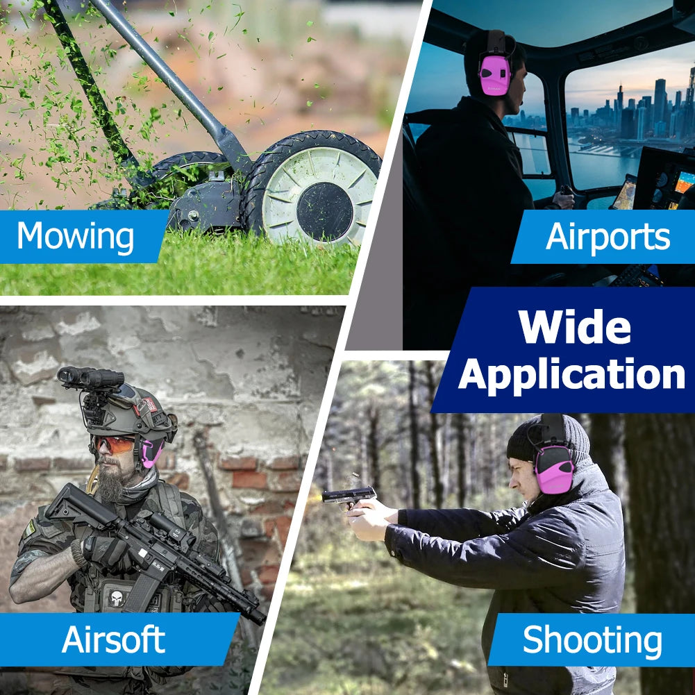 ZOHAN Electronic Hearing Protection Shooting Earmuffs Ear Protection Hunting Protective Anti-noise Headphone for Women Ear Muff