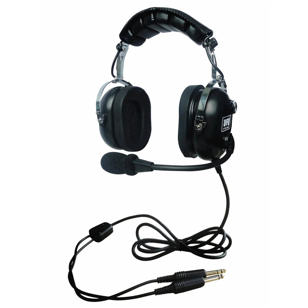 UFQ P2 Black colour aviation headset aviation headphones passive noise cancelling for pilot and passenger students