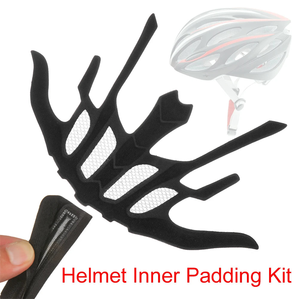 Universal Helmet Padding Kit Sponge Pad Bike Motorcycle Bicycle Replacement Pads Set with Insect Net Outdoor Sports