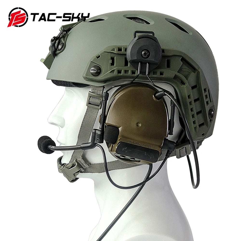 COMTA TAC-SKY Comta Iii Helmet Fast Track Bracket Version Silicone Earmuffs Noise Reduction Pickup Tactical Headset