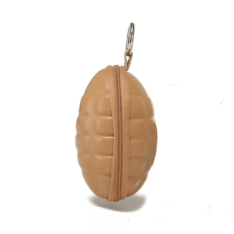 Tactical Grenade Shaped Style Key Wallets PU Leather Hand Zipper Car Coin Purse Knife Pouch Bag Keychain Holder Case Camouflage
