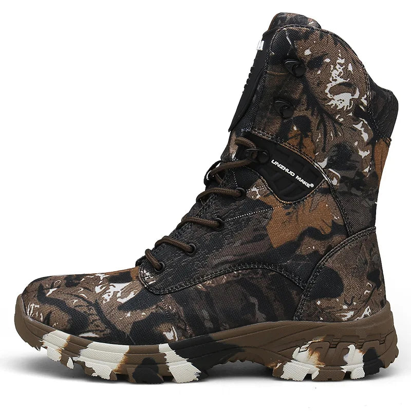 High-top hiking shoes men camouflage waterproof boots non-slip tactical boots Outdoor Trekking Hunting shoes